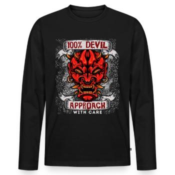 Devil Satan, drôle de diable disant dans le style de la bande dessinée - T-shirt manches longues Premium bio Homme - noir - Devant - Nico (187cm)