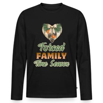Ironischer Weihnachts-Spruch, Weihnachtszeit - Männer Premium Bio Langarmshirt - Schwarz - Vorne - Nico (187cm)