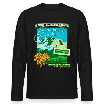 Kordilleren, Peru Cordillera Blanca, WPA Poster - Männer Premium Bio Langarmshirt - Schwarz - Vorne - Nico (187cm)