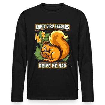 Funny squirrel saying in comic style - Men's Premium Organic Long Sleeve Shirt - black - Front - Nico (187cm)