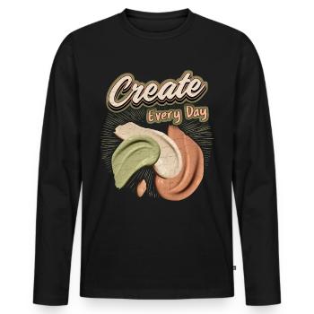 Künstler, künstlerisch, Maler lustiger Spruch - Männer Premium Bio Langarmshirt - Schwarz - Vorne - Nico (187cm)