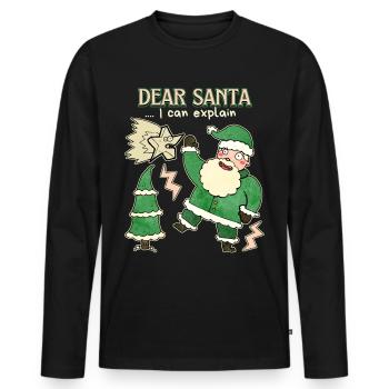 Père Noël, Père Noël drôle disant bande dessinée - T-shirt manches longues Premium bio Homme - noir - Devant - Nico (187cm)