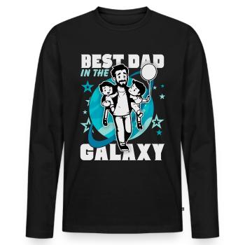Best Dad, Dad, Father's Day, Dad Daddy Saying - Men's Premium Organic Long Sleeve Shirt - black - Front - Nico (187cm)