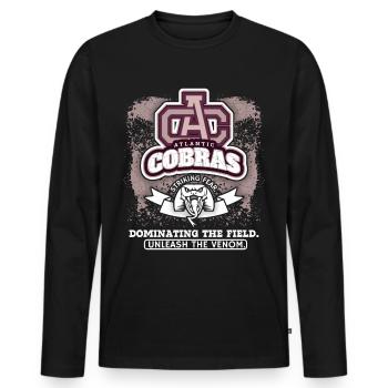 Baseball, Cobras Club Logo, Club de Baseball disant - T-shirt manches longues Premium bio Homme - noir - Devant - Nico (187cm)