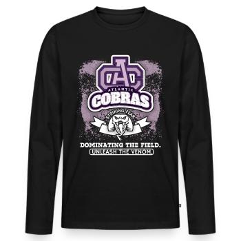 Football, Cobras Club Logo, Football Club Saying - Men's Premium Organic Long Sleeve Shirt - black - Front - Nico (187cm)