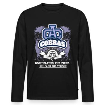Football Américain, Cobras Club Logo, Dire - T-shirt manches longues Premium bio Homme - noir - Devant - Nico (187cm)