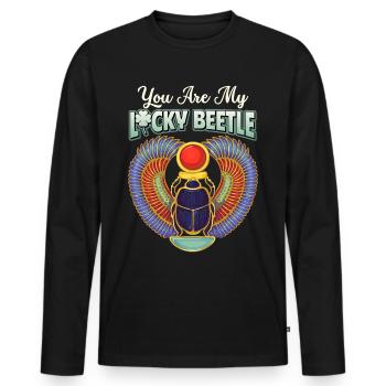 Valentine's Day Scarab, Love Love Saying - Men's Premium Organic Long Sleeve Shirt - black - Front - Nico (187cm)