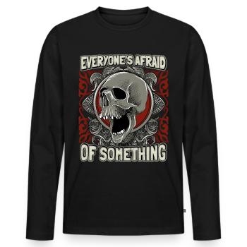 Totenkopf, Vintage Skull, Angst lustiger Spruch - Männer Premium Bio Langarmshirt - Schwarz - Vorne - Nico (187cm)