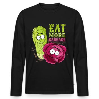 Cabbage, funny saying, red cabbage, Chinese cabbage - Men's Premium Organic Long Sleeve Shirt - black - Front - Nico (187cm)