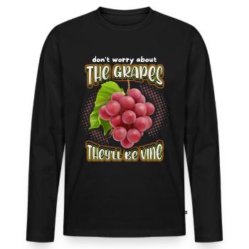 Wine, Grapes, Funny Saying, Pun - Men's Premium Organic Long Sleeve Shirt - black - Front - Nico (187cm)