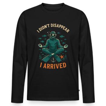 Je n’ai pas disparu Je suis arrivé plongeur - T-shirt manches longues Premium bio Homme - noir - Devant - Nico (187cm)