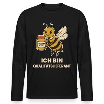 Bee Beekeeper I am a quality supplier - Men's Premium Organic Long Sleeve Shirt - black - Front - Nico (187cm)