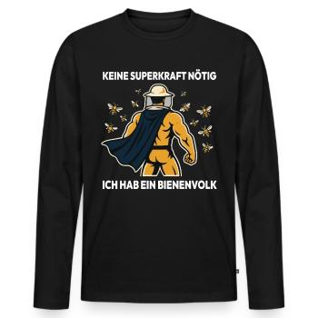 Bees Beekeeper not a superpower Necessary bee colony - Men's Premium Organic Long Sleeve Shirt - black - Front - Nico (187cm)