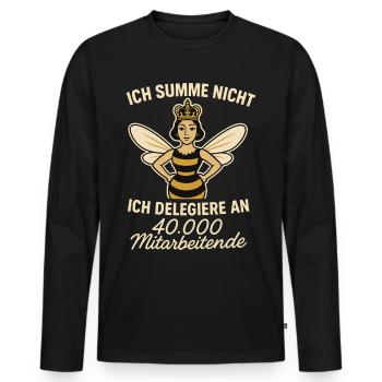 bees beekeeper honey I don't buzz but lead - Men's Premium Organic Long Sleeve Shirt - black - Front - Nico (187cm)