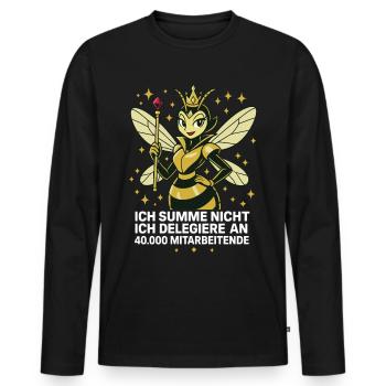 abeilles apiculteur je ne bourdonne pas je délègue - T-shirt manches longues Premium bio Homme - noir - Devant - Nico (187cm)