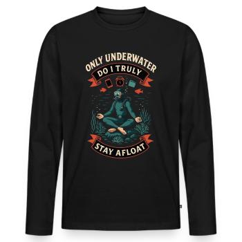 Plongée Ocean Diver sous-marin à flot - T-shirt manches longues Premium bio Homme - noir - Devant - Nico (187cm)