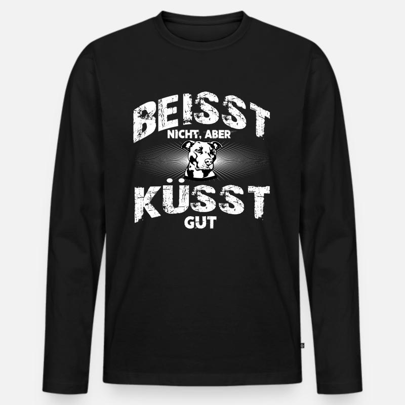Pitbull - Männer Premium Bio Langarmshirt - Schwarz