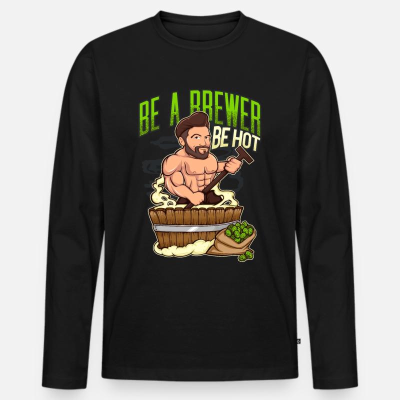 Sexy Bier Brauer - Männer Premium Bio Langarmshirt - Schwarz