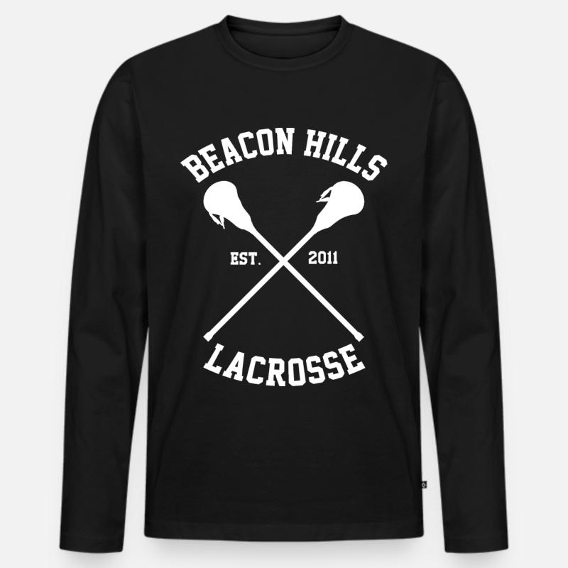 Beacon Hills Grafik - Männer Premium Bio Langarmshirt - Schwarz