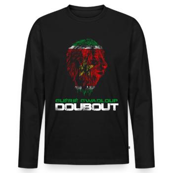 Guadeloupe drapeau guerrier Gwada - T-shirt manches longues Premium bio Homme - noir - Devant - Nico (187cm)