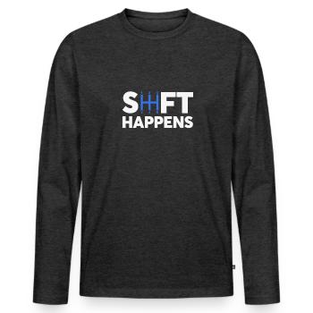 Shift Happens JDM Drift Racing - Männer Premium Bio Langarmshirt - Anthrazit meliert - Vorne - Nico (187cm)