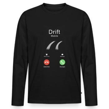 Tee-shirt tuner JDM Tuner Drift Mobile Call - T-shirt manches longues Premium bio Homme - noir - Devant - Nico (187cm)