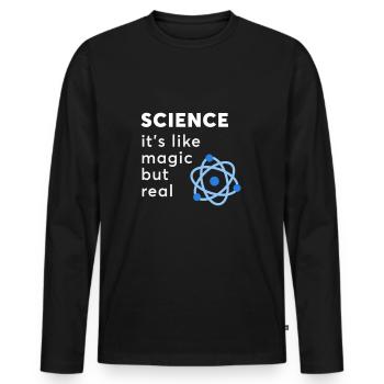 Science is like magic T-Shirt for Science Teachers - Männer Premium Bio Langarmshirt - Schwarz - Vorne - Nico (187cm)