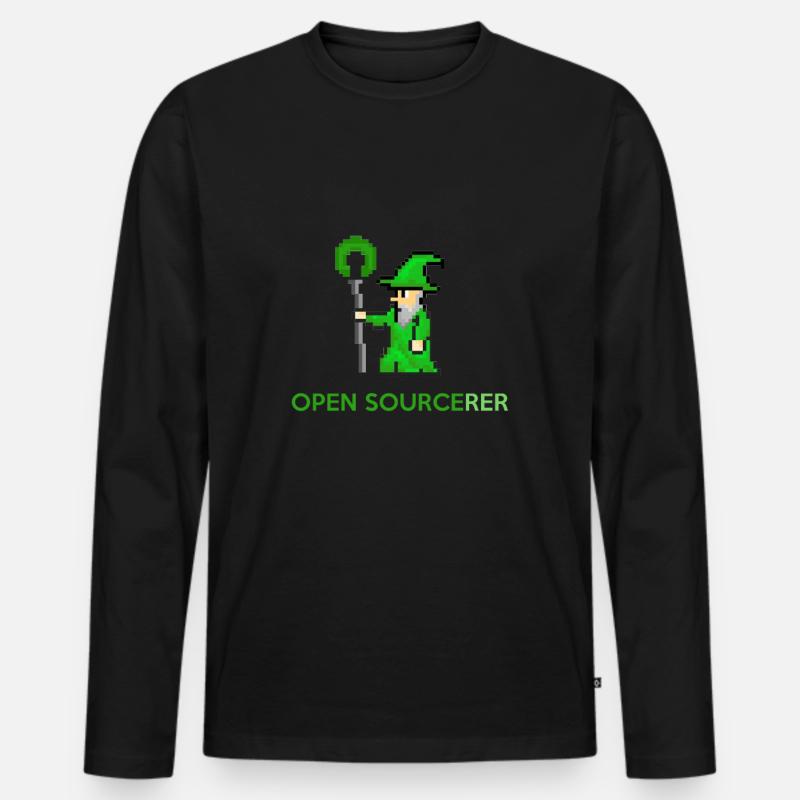 Open sourcerer developer t-shirt - Men's Premium Organic Long Sleeve Shirt - black