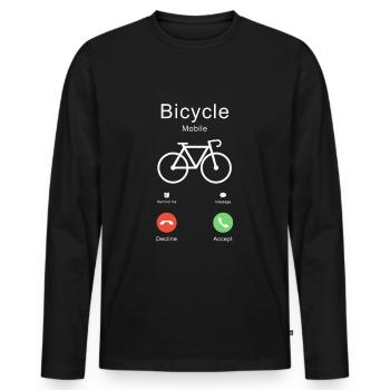 Bicycle Calling Bike T-Shirt - Men's Premium Organic Long Sleeve Shirt - black - Front - Nico (187cm)