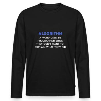 Algorithmus Programmierer Informatik T-Shirt - Männer Premium Bio Langarmshirt - Schwarz - Vorne - Nico (187cm)