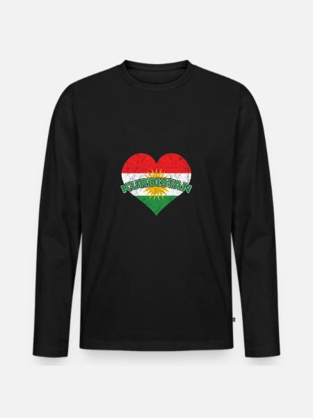 J’aime le Kurdistan - T-shirt manches longues Premium bio Homme - noir