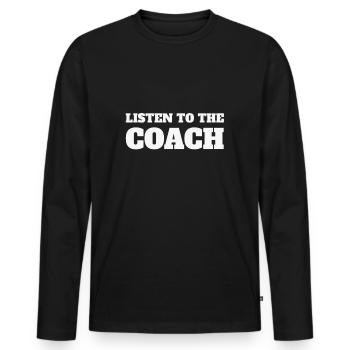 Handball coach - Men's Premium Organic Long Sleeve Shirt - black - Front - Nico (187cm)