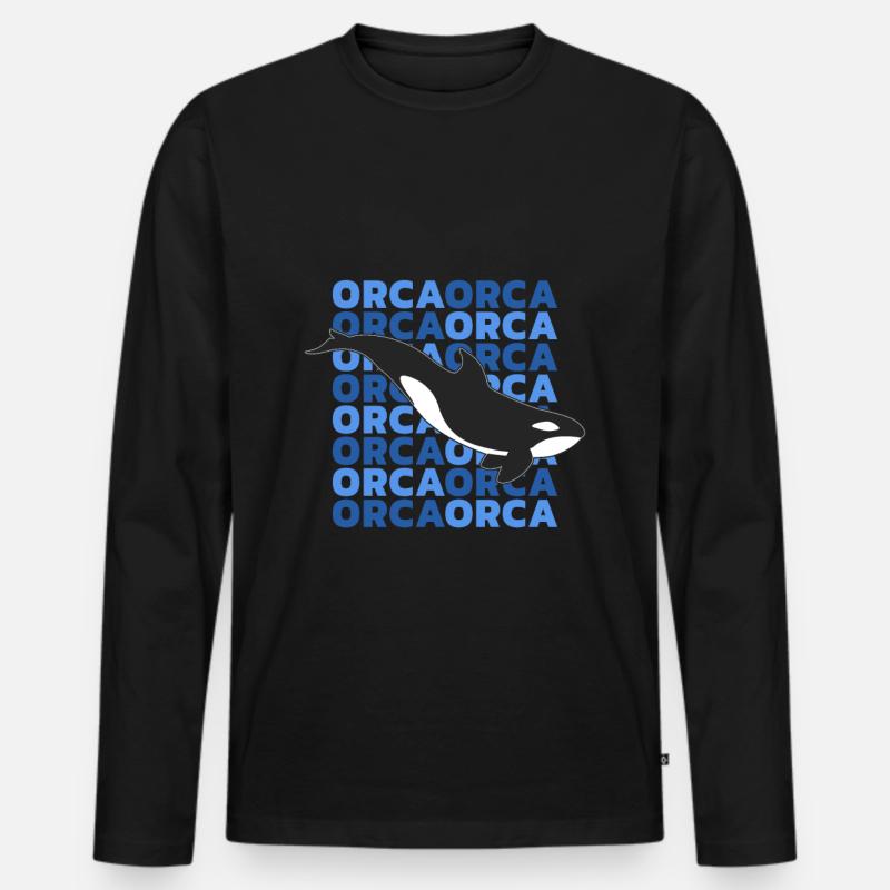 Orca Wal - Männer Premium Bio Langarmshirt - Schwarz