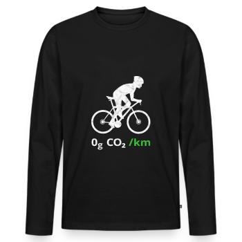 Vélo Protection de l'environnement Protection du climat - T-shirt manches longues Premium bio Homme - noir - Devant - Nico (187cm)