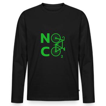 Fahrrad No Co2 Umweltschutz Klimaschutz - Männer Premium Bio Langarmshirt - Schwarz - Vorne - Nico (187cm)