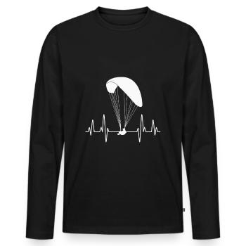 Parapente Parapente Battement de coeur - T-shirt manches longues Premium bio Homme - noir - Devant - Nico (187cm)