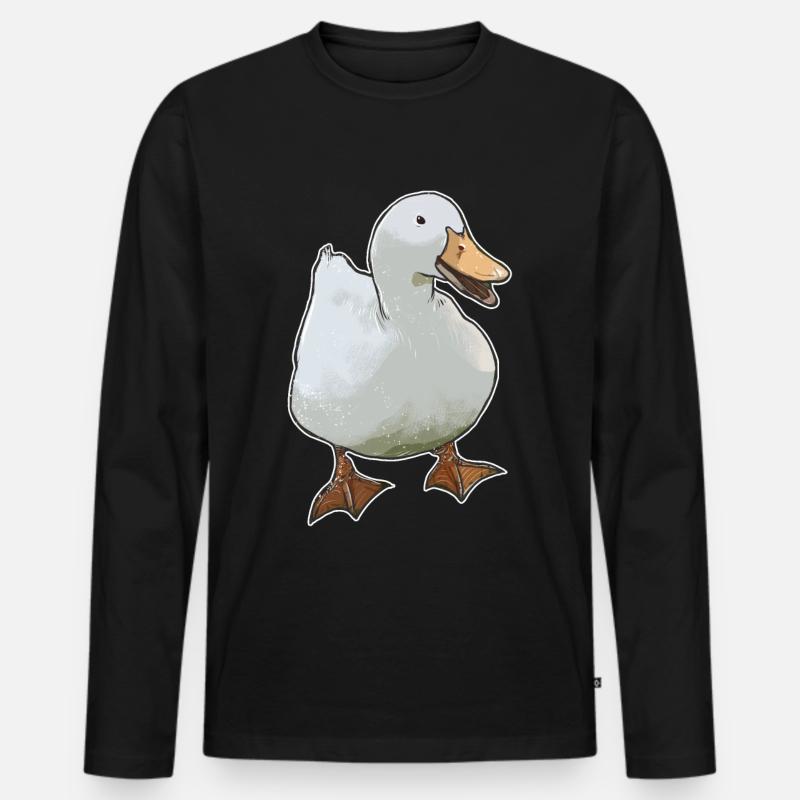 Gans - Männer Premium Bio Langarmshirt - Schwarz