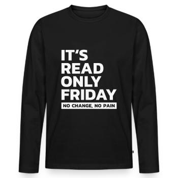 Programmeur développeur de logiciels informatique - T-shirt manches longues Premium bio Homme - noir - Devant - Nico (187cm)
