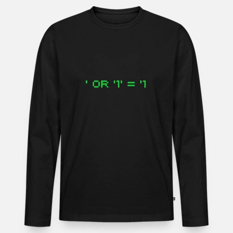 Hacker Pentest SQL Injection - Männer Premium Bio Langarmshirt - Schwarz