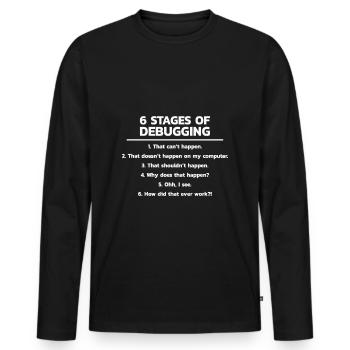 Programmer Debugging Debug - Men's Premium Organic Long Sleeve Shirt - black - Front - Nico (187cm)