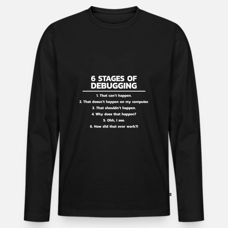 Programmierer Debugging Debug - Männer Premium Bio Langarmshirt - Schwarz