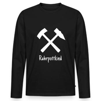 Ruhrpottkind Ruhrpott Ruhrgebiet - Männer Premium Bio Langarmshirt - Schwarz - Vorne - Nico (187cm)
