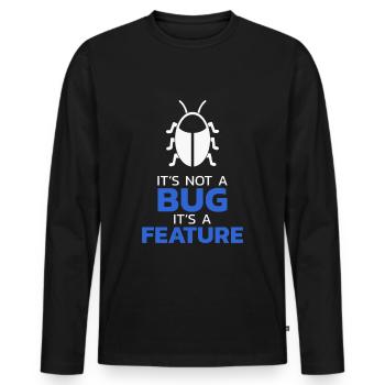 Programmer It's not a bug - Men's Premium Organic Long Sleeve Shirt - black - Front - Nico (187cm)
