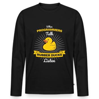 Programmer rubber duck debug - Men's Premium Organic Long Sleeve Shirt - black - Front - Nico (187cm)