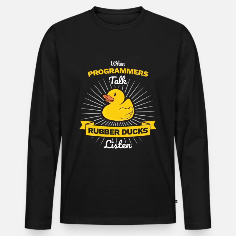 Programmeur Caoutchouc Debug - T-shirt manches longues Premium bio Homme - noir