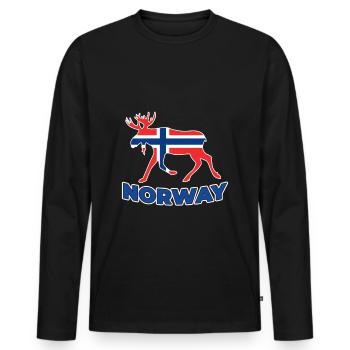 Norvège Elch - T-shirt manches longues Premium bio Homme - noir - Devant - Nico (187cm)