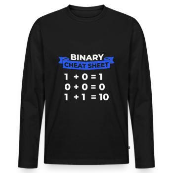 Programmer Binary - Men's Premium Organic Long Sleeve Shirt - black - Front - Nico (187cm)