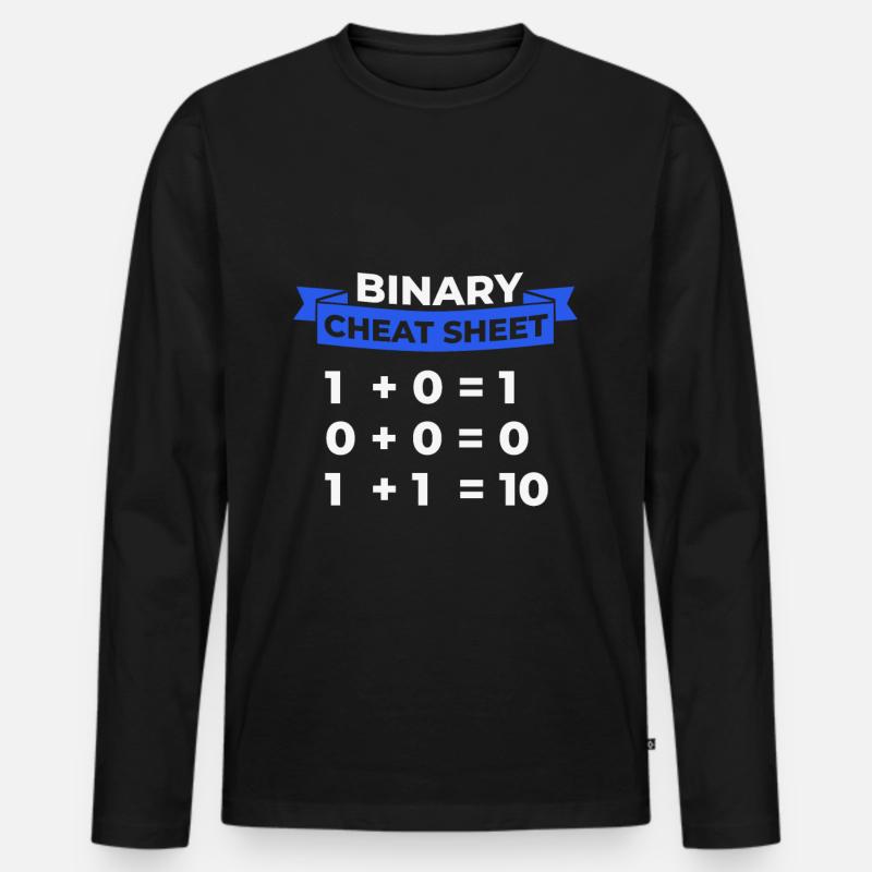 Programmer Binary - Men's Premium Organic Long Sleeve Shirt - black