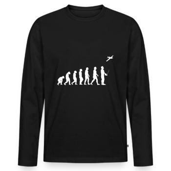 Modellflieger Evolution Modellflugzeug - Männer Premium Bio Langarmshirt - Schwarz - Vorne - Nico (187cm)
