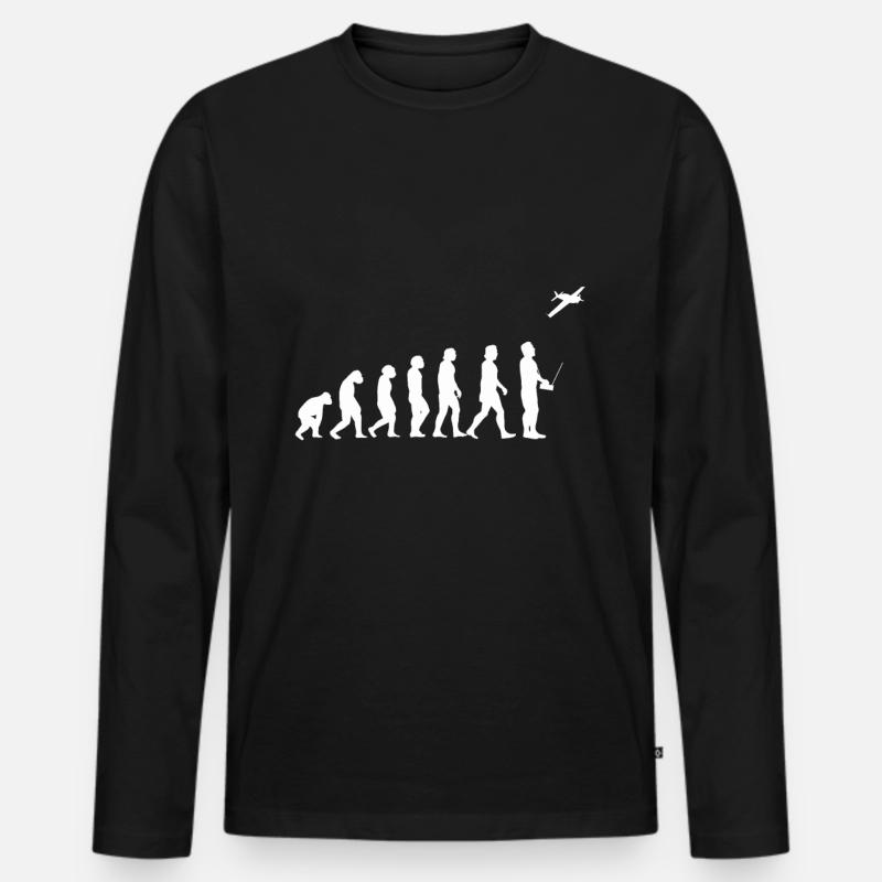Avion modèle Modellflieger Evolution - T-shirt manches longues Premium bio Homme - noir